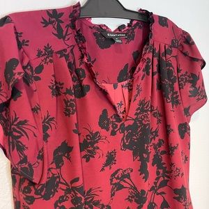 Great red floral blouse!